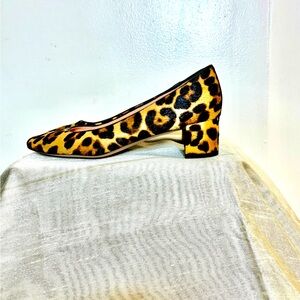 Leopard print mid heel (2inches) calf skin pump